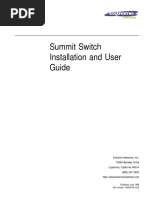 Summit Switch Installation and User Guide: Summit - BK: FRONTMTR - FM Page I Thursday, June 18, 1998 9:27 AM