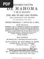Santo Tomas de Aquino - El Verdadero Caracter de Mahoma (1793)