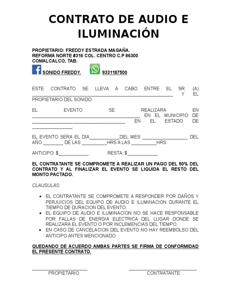 Contrato de Sonido