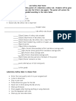 Lab Safety Rule Poster Rubric