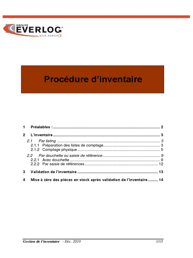 Procédure d'Inventaire avec Douchette | PDF | Inventaire | Informatique