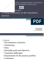 Closing Conference On The Translation Practice
