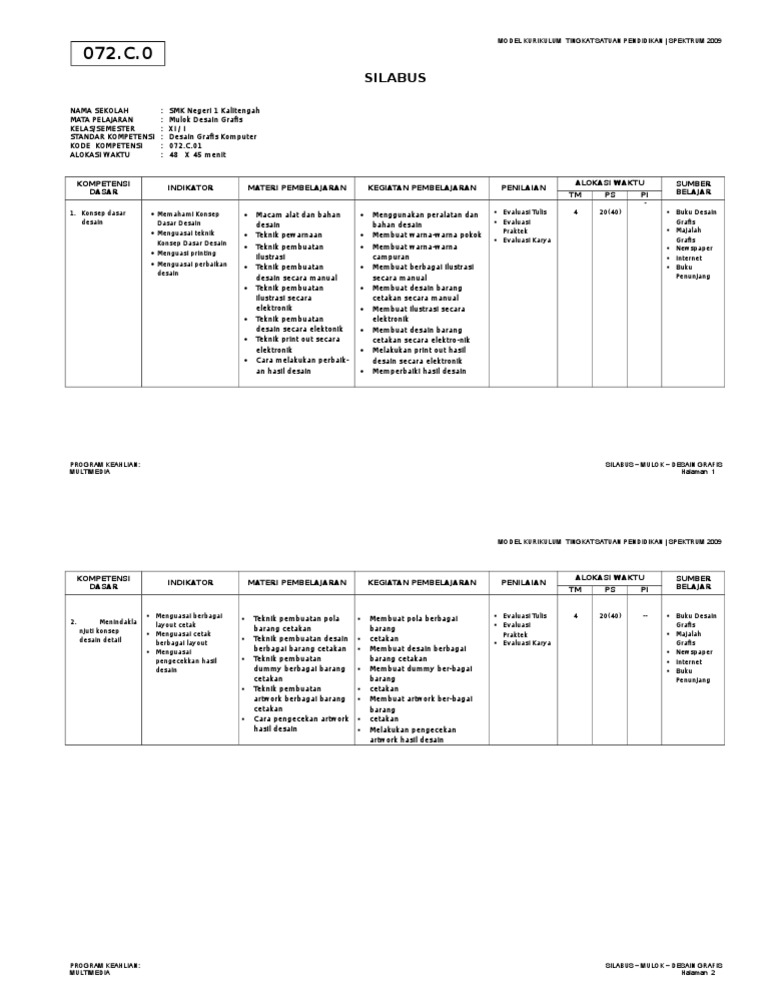  Silabus  Desain  Grafis  doc