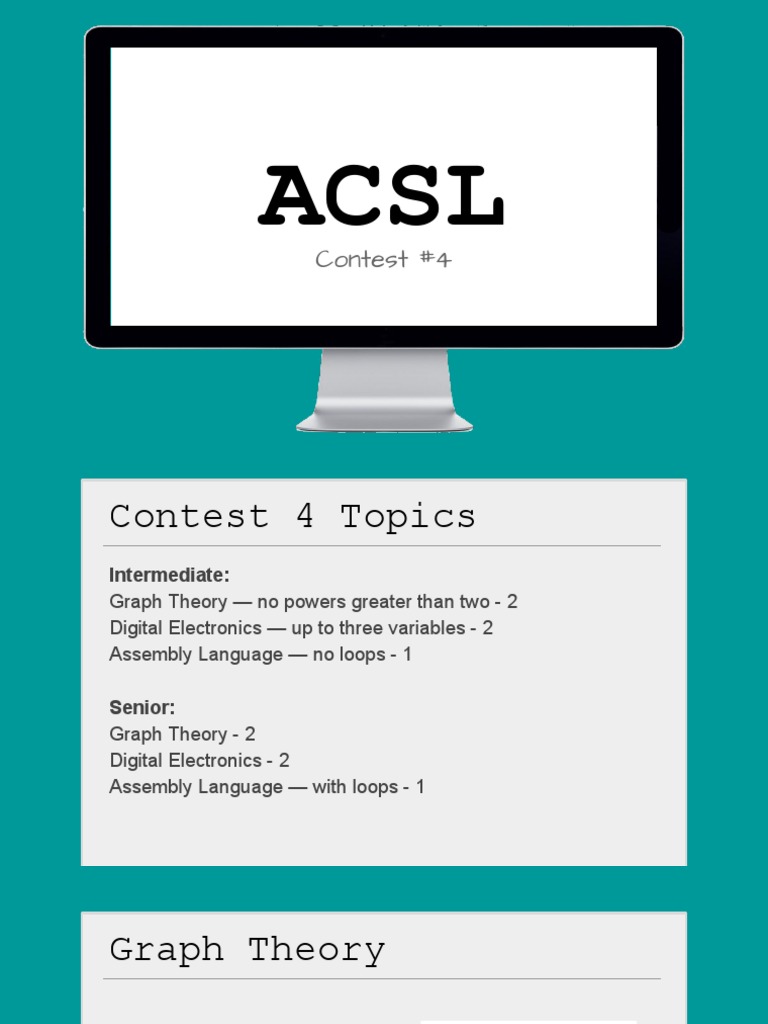 ACSL Contest 4 Topics Overview | PDF | Vertex (Graph Theory) | Graph Theory