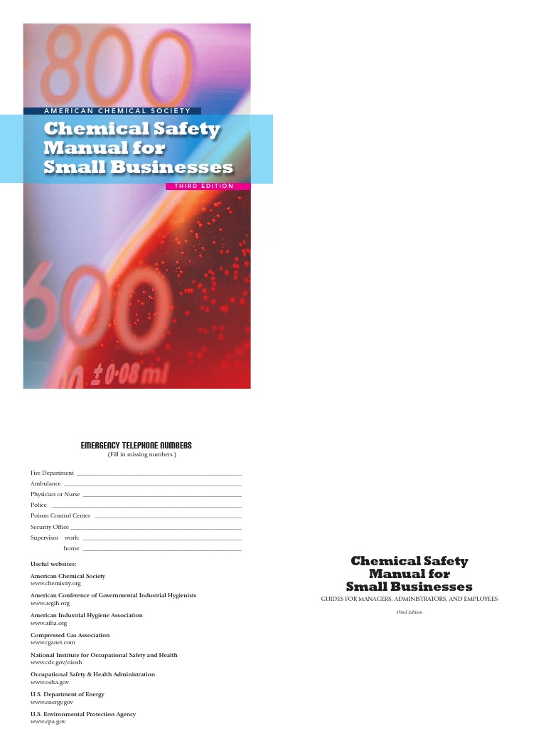 Chemical Safety Manual for Small Businesses | Laboratories | Occupational  Safety And Health Administration