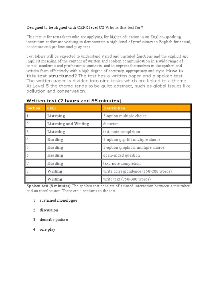 CEFR C2 English Proficiency Test Guide | PDF | Career & Growth
