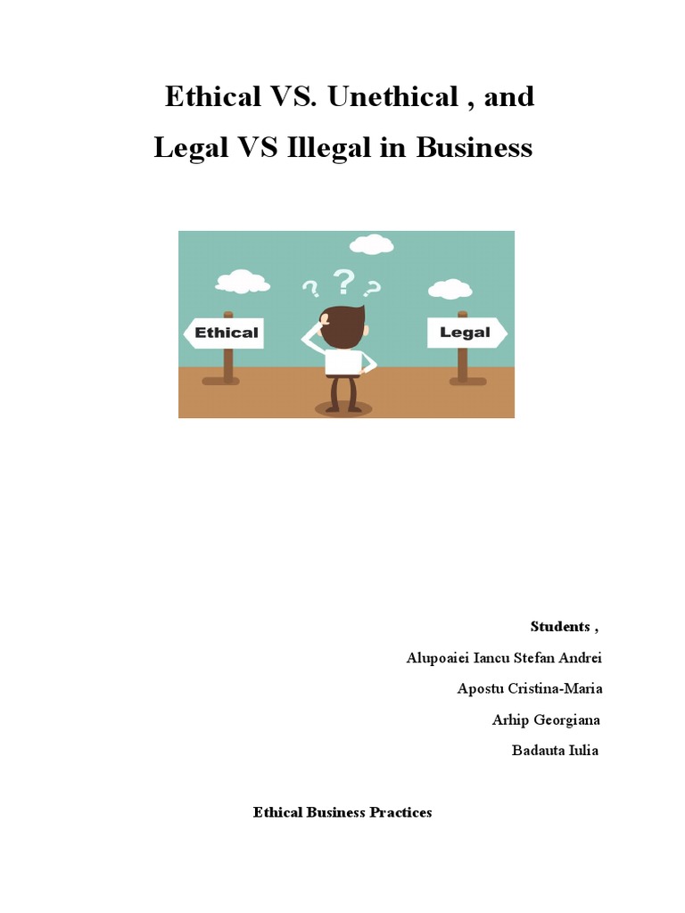 Ethical Vs Unethical | PDF | Business Ethics | Taxes
