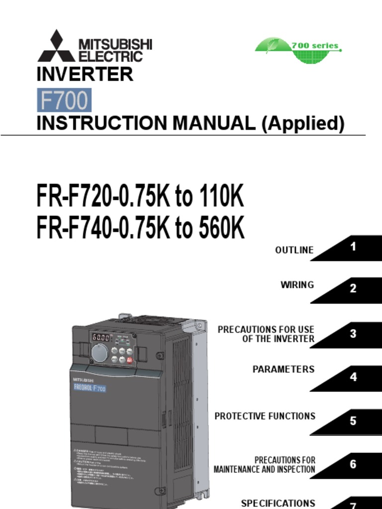 Mitsubishi F700 Drive PDF | PDF | Power Inverter | Electrical Wiring
