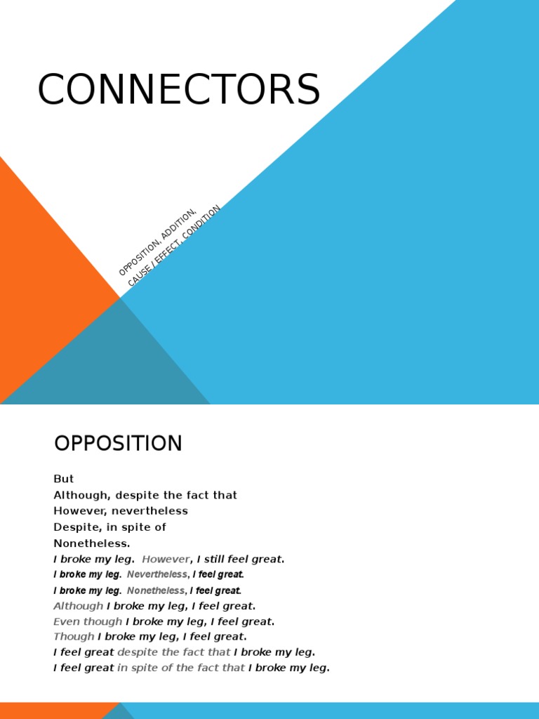 Connectors 1233234642720203 1 | PDF | Sentence (Linguistics) | Rules