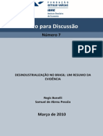 Desindustrialização No Brasil - FGV