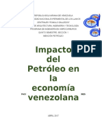 Trabajo de Socio Politica. Impacto Del Petroleo en La Economia Venezolana