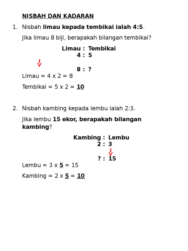 Nisbah Dan Kadaran Tahun 6