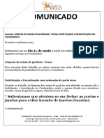 Comunicado Limpeza Das Caixas de Gordura e Dedetização PDF