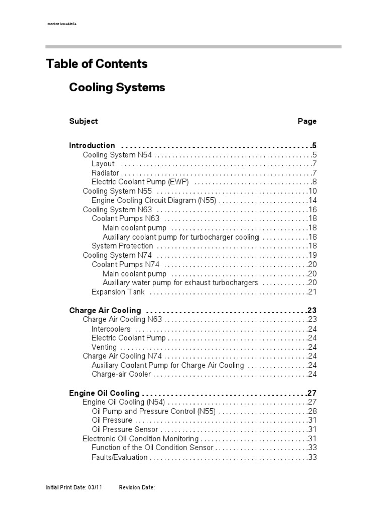 N54 Engine Cooling System Diagram