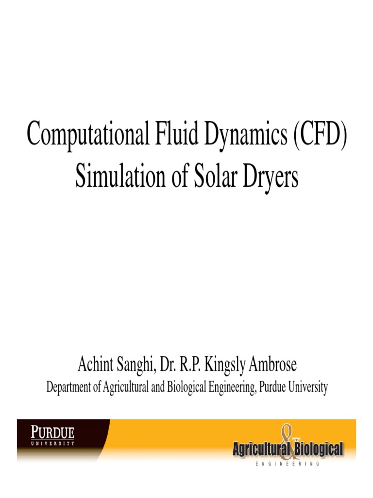 Computational Fluid Dynamics Simulation of Solar Dryers A Sanghi | PDF ...