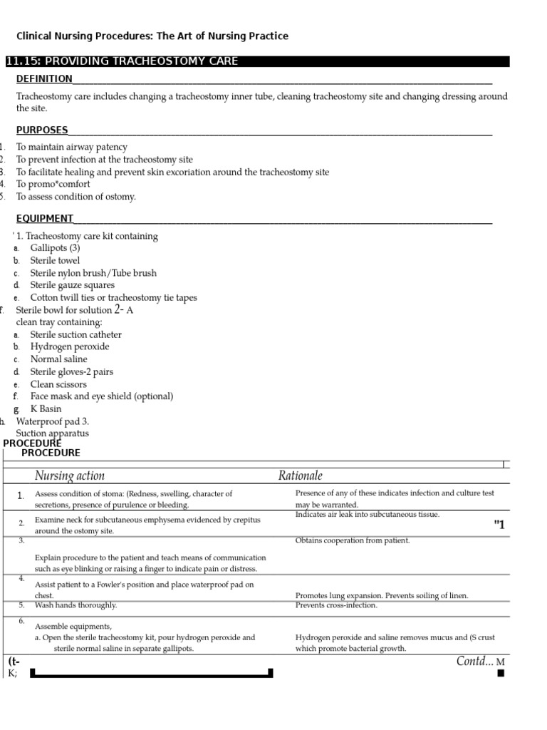 Tracheostomy Care Clinical Medicine Medicine