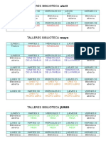 Talleres Biblioteca Tercer Trimestre