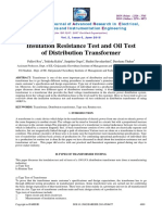 Insulation Resistance Test and Oil Test of Distribution Transformer