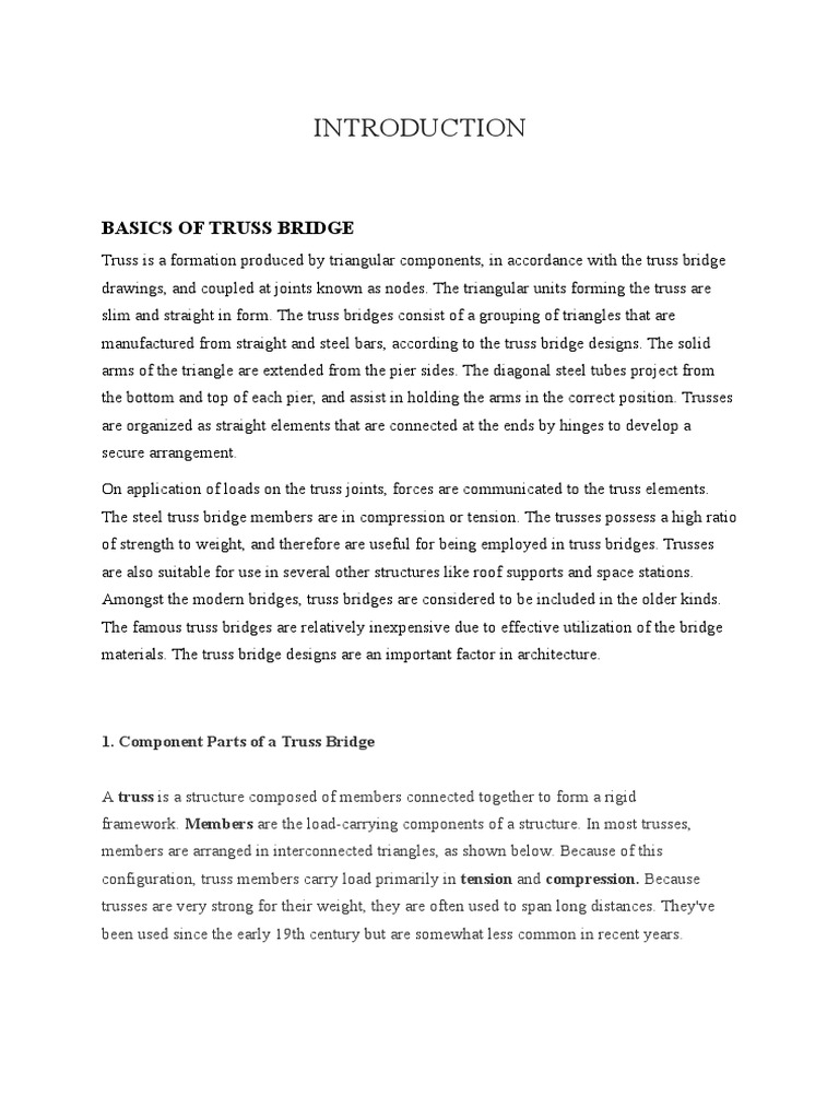 Introduction Of Truss Bridge Pdf Truss Bridge
