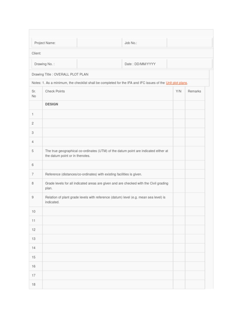 Unit Plot Plan Checklist for Design Review | PDF | Stairs | 3 D Modeling