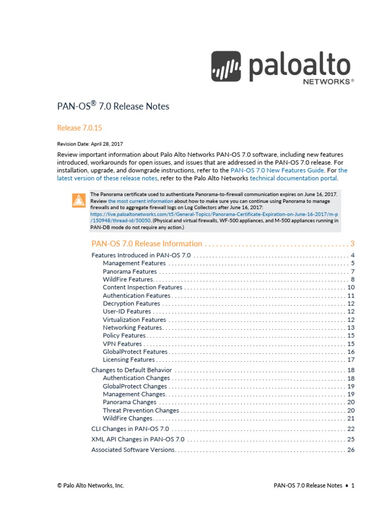 PAN-OS Release Notes | PDF | Radius | Transport Layer Security