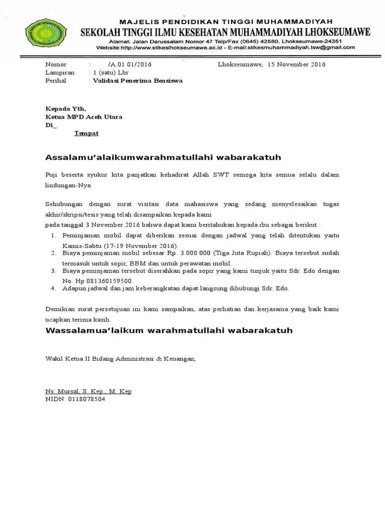 Surat Lengkap Contoh Surat Permohonan Izin Tempat Parkir
