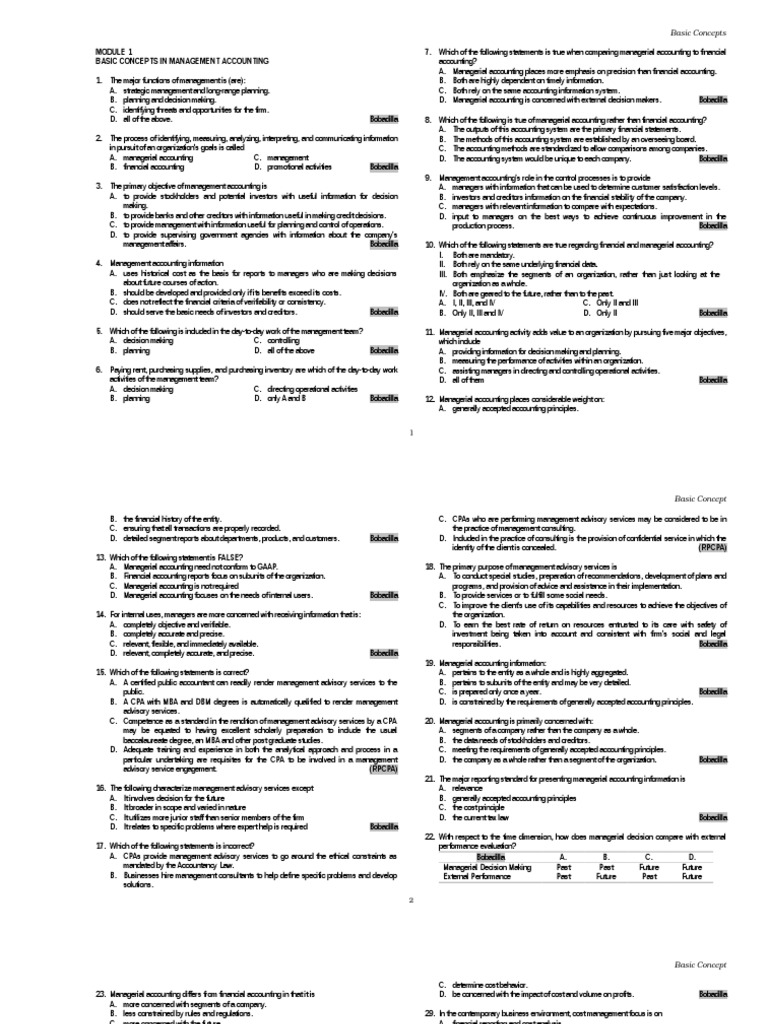 01 x01 Basic Concepts | PDF | Management Accounting | Accounting
