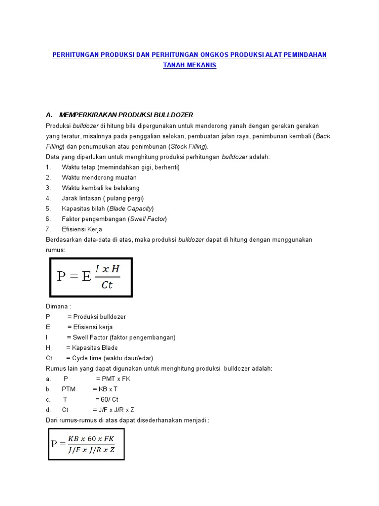 Perhitungan Produksi Dan Perhitungan Ongkos Produksi