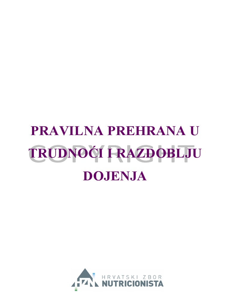 Pravilna Prehrana U Trudnoći I Razdoblju Dojenja PDF | PDF