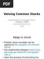 Chapter 7 The Value of Common Stocks