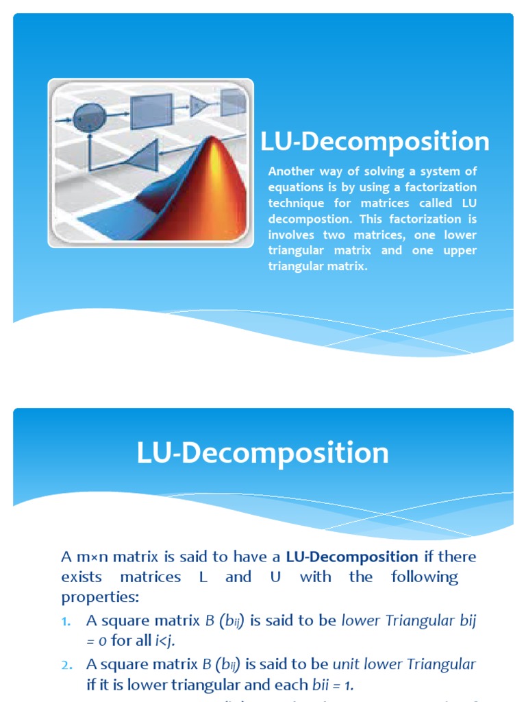 LU-Decomposition for Solving Equations | PDF | Theoretical Physics ...