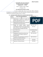 DICA - List of Restricted Investment Activities