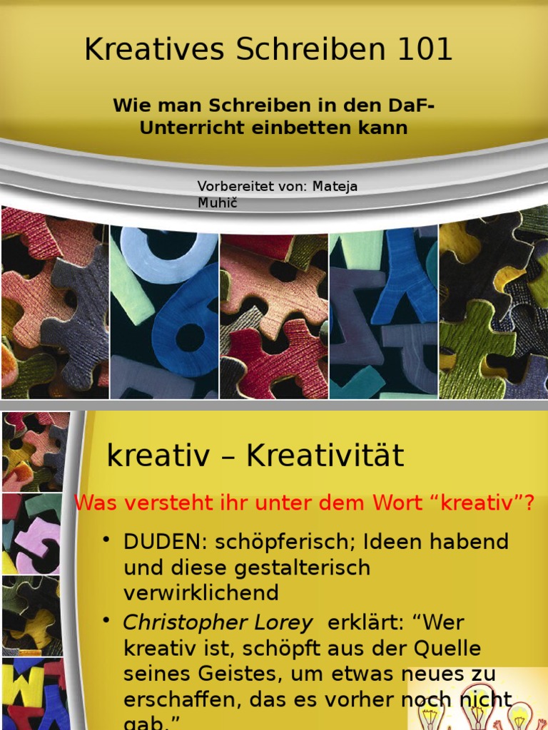 Kreatives Schreiben 101