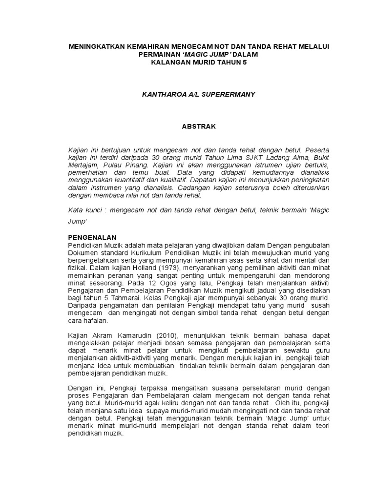 Laporan Kajian Tindakan Pdf