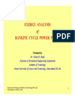 Rankine Cycle Exergy Analysis