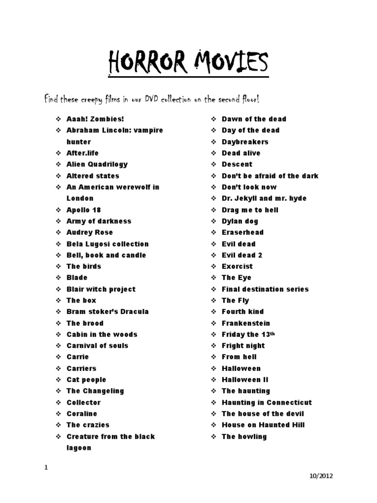 Horror Movies | Download Free PDF | Horror Films | Horror Fiction