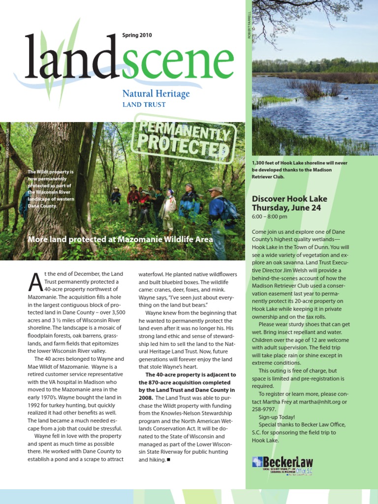 More Land Protected at Mazomanie Wildlife Area Discover Hook Lake Thursday, June 24 PDF
