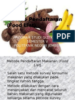 Metode Pendaftaran (Food List)