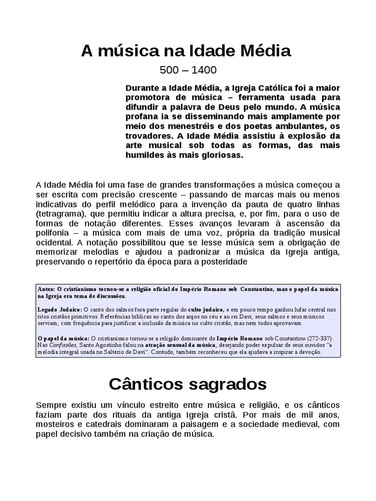 Música Na Idade Media PDF Notação