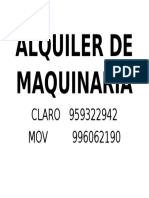 Alquiler de Maquinaria