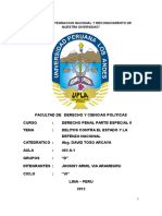 Titulo XV Delitos Contra El Estado y La Defenza Nacional