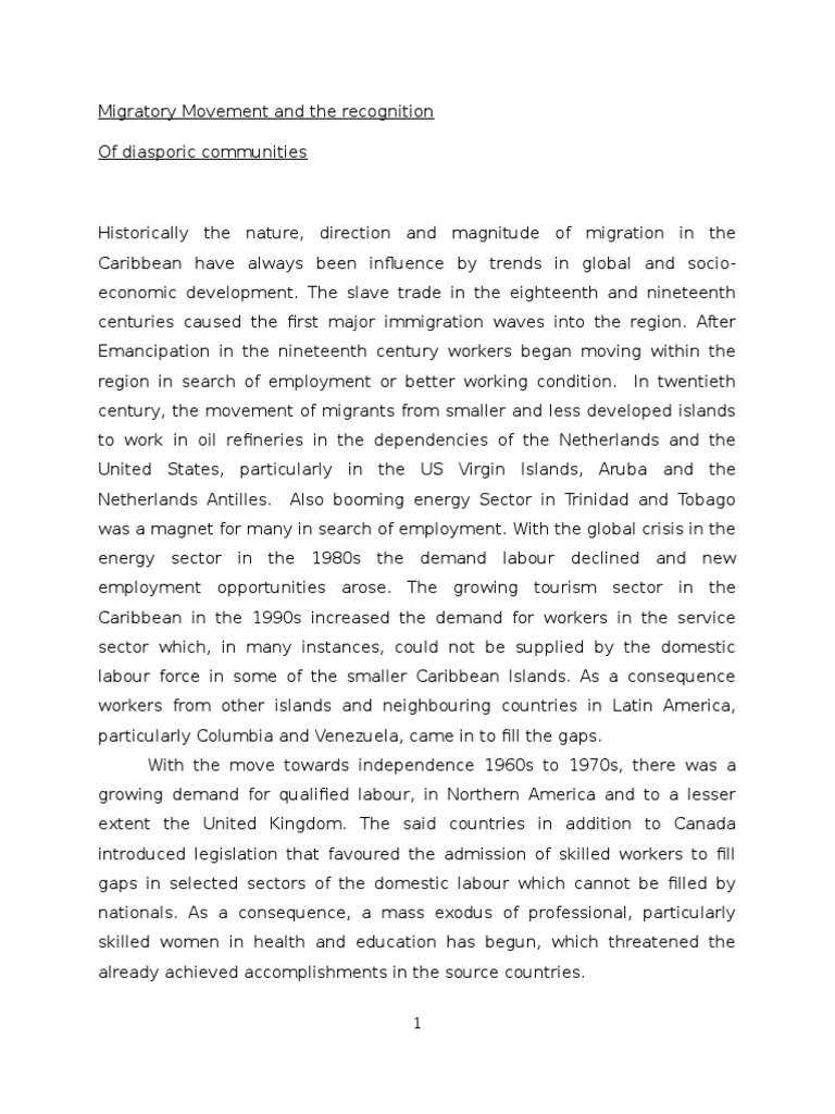 Caribbean Migration Trends and Impacts | PDF | Remittance | Human Migration