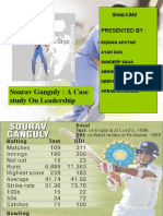 Sourav Ganguly: A Case Study On Leadership: Presented by