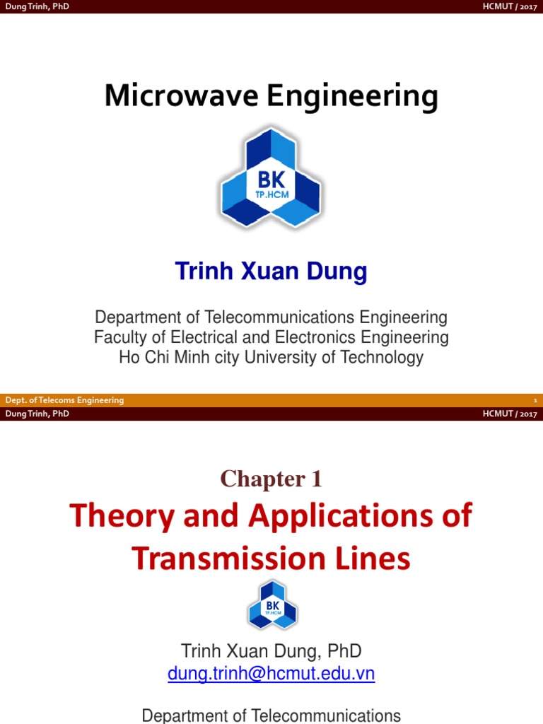 Transmission Line Theory HCMUT PDF Transmission Line Coaxial Cable