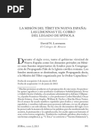 La Misión Del Tíbet en Nva. España