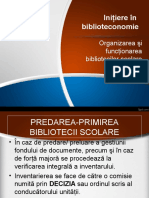 Predare-Primire Biblioteca Scolara. Gestiune Biblioteca