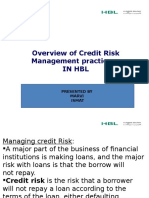 Overview of Credit Risk Management Practices - in HBL: Presented by Marvi Ismat