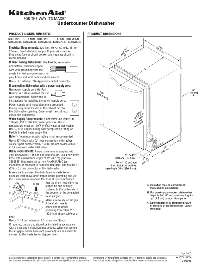 Undercounter Dishwasher 1 PDF PDF Dishwasher Electrical Wiring