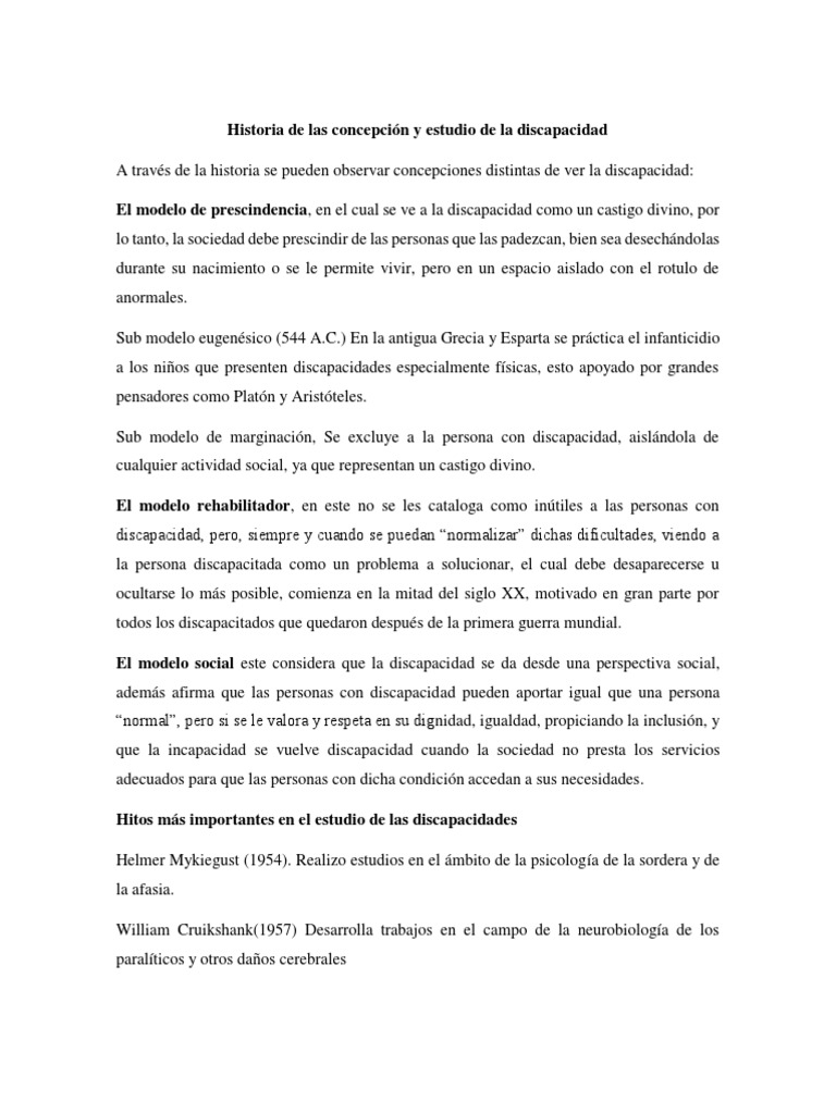Evolución de la Discapacidad y Aprendizaje | PDF | Invalidez | Aprendizaje