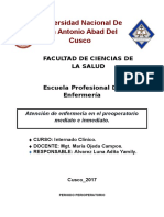 Atencion de Enfermeria Pre Operatorio Mediata e Inmediata